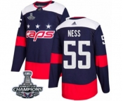 Youth Adidas Washington Capitals #55 Aaron Ness Authentic Navy Blue 2018 Stadium Series 2018 Stanley Cup Final Champions NHL Jersey