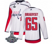 Youth Adidas Washington Capitals #65 Andre Burakovsky Authentic White Away 2018 Stanley Cup Final Champions NHL Jersey