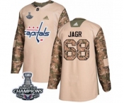 Youth Adidas Washington Capitals #68 Jaromir Jagr Authentic Camo Veterans Day Practice 2018 Stanley Cup Final Champions NHL Jersey
