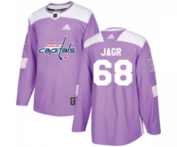 Youth Adidas Washington Capitals #68 Jaromir Jagr Authentic Purple Fights Cancer Practice NHL Jersey