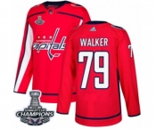 Youth Adidas Washington Capitals #79 Nathan Walker Authentic Red Home 2018 Stanley Cup Final Champions NHL Jersey