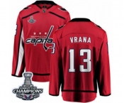 Youth Washington Capitals #13 Jakub Vrana Fanatics Branded Red Home Breakaway 2018 Stanley Cup Final Champions NHL Jersey