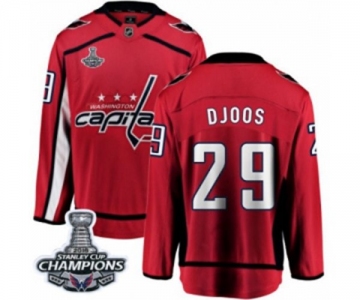 Youth Washington Capitals #29 Christian Djoos Fanatics Branded Red Home Breakaway 2018 Stanley Cup Final Champions NHL Jersey
