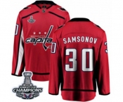 Youth Washington Capitals #30 Ilya Samsonov Fanatics Branded Red Home Breakaway 2018 Stanley Cup Final Champions NHL Jersey