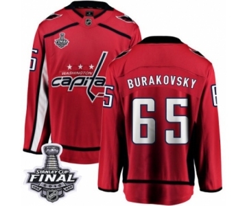 Youth Washington Capitals #65 Andre Burakovsky Fanatics Branded Red Home Breakaway 2018 Stanley Cup Final NHL Jersey