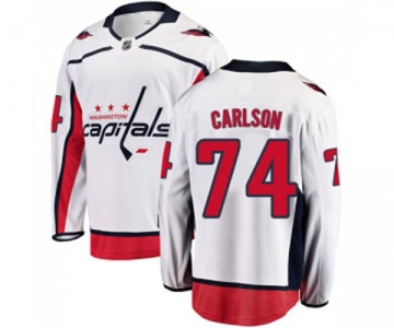Youth Washington Capitals #74 John Carlson Fanatics Branded White Away Breakaway NHL Jersey