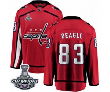 Youth Washington Capitals #83 Jay Beagle Fanatics Branded Red Home Breakaway 2018 Stanley Cup Final Champions NHL Jersey