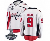 Youth Washington Capitals #9 Dmitry Orlov Fanatics Branded White Away Breakaway 2018 Stanley Cup Final Champions NHL Jersey