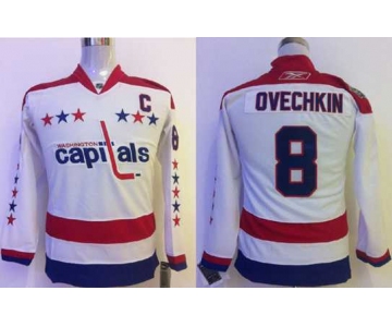 youth nhl washington capitals #8 ovechkin white[patch C]