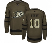 Anaheim Ducks #10 Corey Perry Authentic Green Salute to Service Hockey Jersey