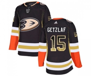 Anaheim Ducks #15 Ryan Getzlaf Authentic Black Drift Fashion Hockey Jersey