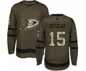 Anaheim Ducks #15 Ryan Getzlaf Authentic Green Salute to Service Hockey Jersey