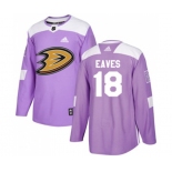 Anaheim Ducks #18 Patrick Eaves Authentic Purple Fights Cancer Practice Hockey Jersey