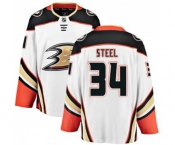 Anaheim Ducks #34 Sam Steel Fanatics Branded White Away Breakaway Hockey Jersey