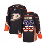 Anaheim Ducks #36 John Gibson Authentic Black USA Flag Fashion Hockey Jersey