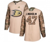 Anaheim Ducks #47 Hampus Lindholm Authentic Camo Veterans Day Practice Hockey Jersey