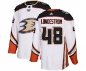 Anaheim Ducks #48 Isac Lundestrom Authentic White Away Hockey Jersey
