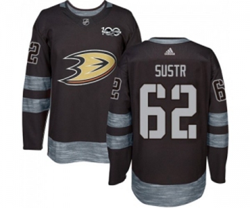 Anaheim Ducks #62 Andrej Sustr Authentic Black 1917-2017 100th Anniversary Hockey Jersey