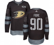 Anaheim Ducks #90 Giovanni Fiore Authentic Black 1917-2017 100th Anniversary Hockey Jersey