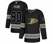 Anaheim Ducks #90 Giovanni Fiore Premier Black Team Logo Fashion Hockey Jersey