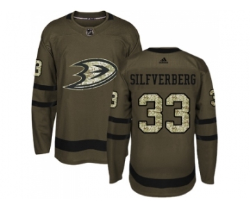 Men Adidas Anaheim Ducks #33 Jakob Silfverberg Green Salute to Service Stitched NHL Jersey