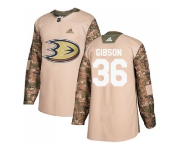 Men Adidas Anaheim Ducks #36 John Gibson Camo Authentic 2017 Veterans Day Stitched NHL Jersey