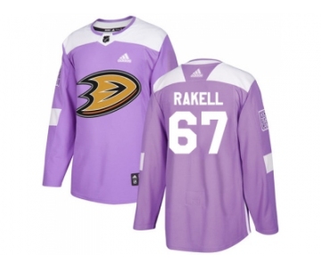 Men Adidas Anaheim Ducks #67 Rickard Rakell Purple Authentic Fights Cancer Stitched NHL Jersey