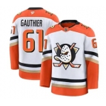 Men'S Anaheim Ducks #61 Cutter Gauthier Fanatics Branded Away White Premium Stitched Jersey Men'S Anaheim Ducks #61 Cutter Gauthier Fanatics Branded Away White Premium Stitched Jersey