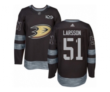 Men's Adidas Anaheim Ducks #51 Jacob Larsson Authentic Black 1917-2017 100th Anniversary NHL Jersey