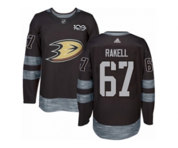 Men's Adidas Anaheim Ducks #67 Rickard Rakell Authentic Black 1917-2017 100th Anniversary NHL Jersey