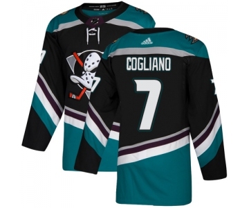 Men's Adidas Anaheim Ducks #7 Andrew Cogliano Authentic Black-Teal Alternate NHL Jersey