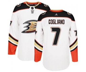 Men's Adidas Anaheim Ducks #7 Andrew Cogliano Authentic White Away NHL Jersey