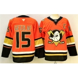 Men's Anaheim Ducks #15 Ryan Getzlaf Orange Black 2024-25 With C Patch Stitched Jersey