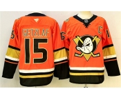 Men's Anaheim Ducks #15 Ryan Getzlaf Orange Black 2024-25 With C Patch Stitched Jersey