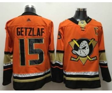 Men's Anaheim Ducks #15 Ryan Getzlaf Orange Stitched Hockey Jersey