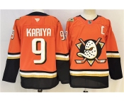 Men's Anaheim Ducks #9 Paul Kariya Orange 2026 With C Patch Home Stitched Hockey Jersey Men's Anaheim Ducks #9 Paul Kariya Orange 2026 With C Patch Home Stitched Hockey Jersey