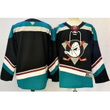 Men's Anaheim Ducks Blank Black Teal 2024-25 Stitched Jersey