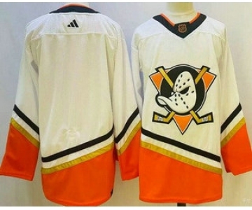 Men's Anaheim Ducks Blank White 2022 Reverse Retro Authentic Jersey