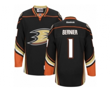 Men's Reebok Anaheim Ducks #1 Jonathan Bernier Authentic Black Home NHL Jersey