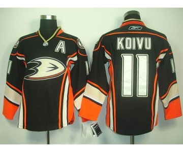 nhl jerseys anaheim ducks #11 koivu black[2011 new]