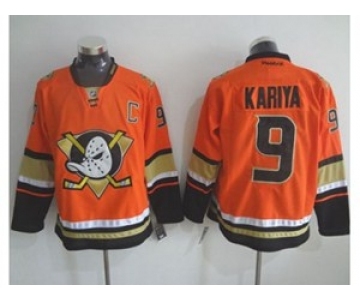 nhl jerseys anaheim ducks #9 kariya orange[patch C][m&n]