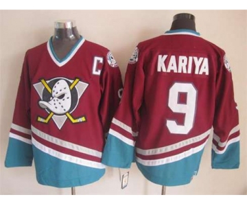 nhl jerseys anaheim ducks #9 kariya red[patch C][m&n]