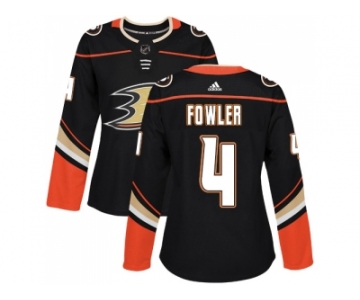 Women Adidas Anaheim Ducks #4 Cam Fowler Black Home Authentic Stitched NHL Jersey