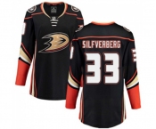Women Anaheim Ducks #33 Jakob Silfverberg Fanatics Branded Black Home Breakaway Hockey Jersey