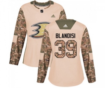 Women Anaheim Ducks #39 Joseph Blandisi Authentic Camo Veterans Day Practice Hockey Jersey