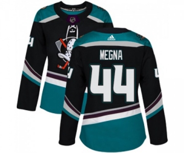 Women Anaheim Ducks #44 Jaycob Megna Authentic Black Teal Alternate Hockey Jersey