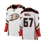 Women Anaheim Ducks #67 Rickard Rakell Authentic White Away Fanatics Branded Breakaway Hockey Jersey