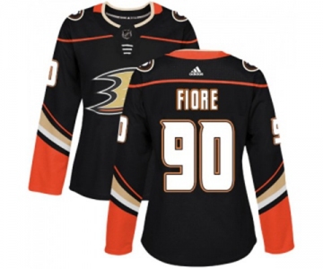 Women Anaheim Ducks #90 Giovanni Fiore Authentic Black Home Hockey Jersey