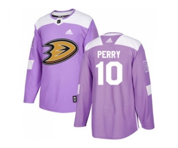Youth Adidas Anaheim Ducks #10 Corey Perry Purple Authentic Fights Cancer Stitched NHL Jersey