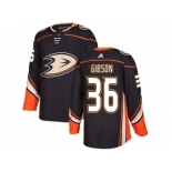 Youth Adidas Anaheim Ducks #36 John Gibson Black Home Authentic Stitched NHL Jersey